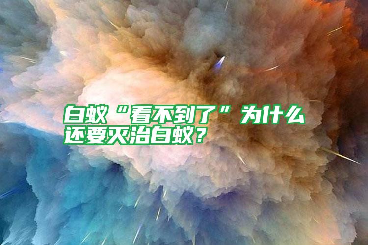 白蟻“看不到了”為什么還要滅治白蟻?