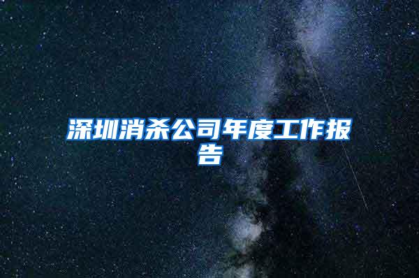 深圳消殺公司年度工作報(bào)告